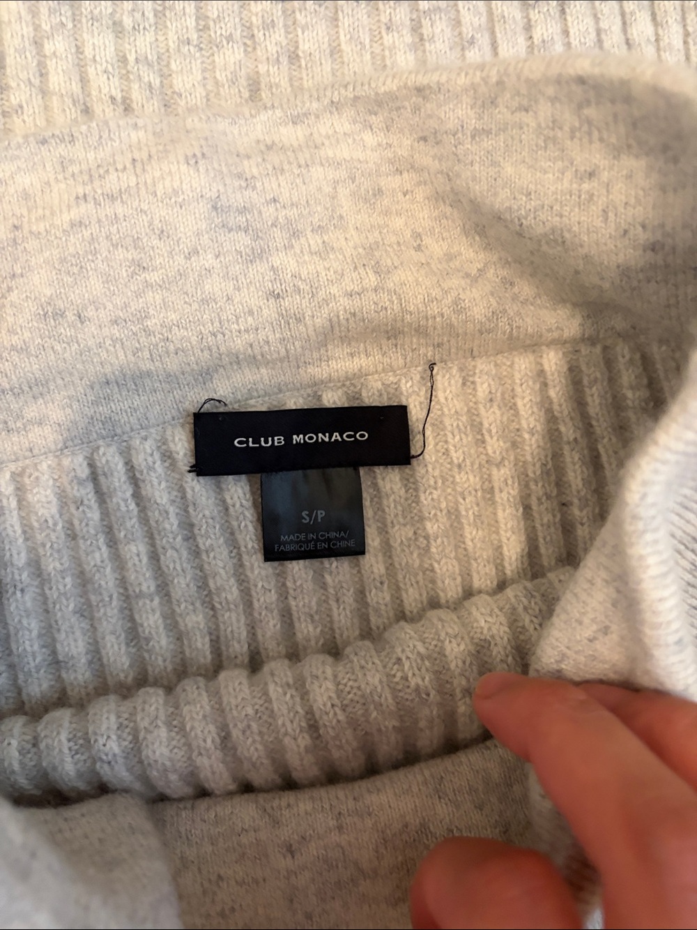 Club Monaco Grey Ribbed Knit Turtleneck Sweater and Skirt Set - Picture 2 of 3
